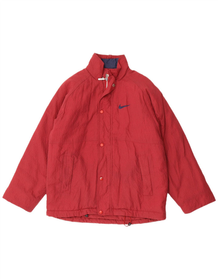 Nike Veste coupe-vent pour garçon 12-13 ans en nylon à carreaux bordeaux Taille L