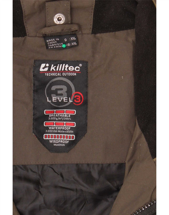 Killtec Veste coupe-vent pour homme UK 44 2XL Kaki Colourblock Polyester