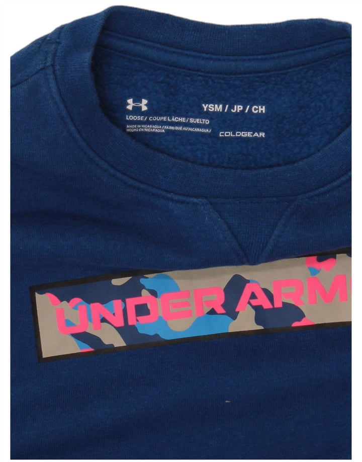 Under Armour Cold Gear Graphic Sweatshirt Jumper 7-8 ans Petit Bleu