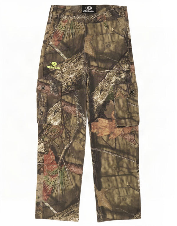 Mossy Oak Pantalon Cargo Garçon 10-11 Ans Large W26 L25 Kaki Camouflage
