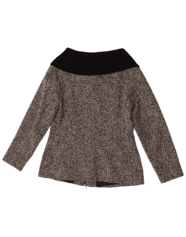 Luisa Spagnoli Veste Blazer Femme IT 46 Large Laine Mouchetée Grise