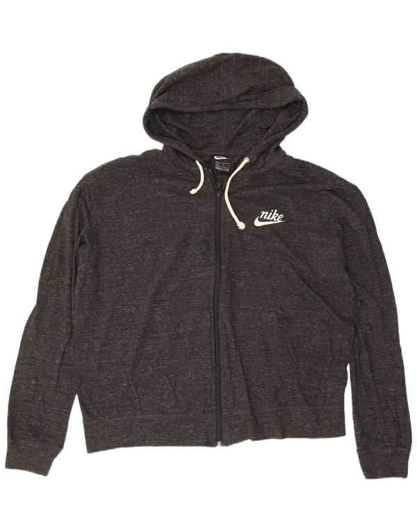 Nike Pull à capuche zippé pour femme UK 16 Grand coton moucheté gris
