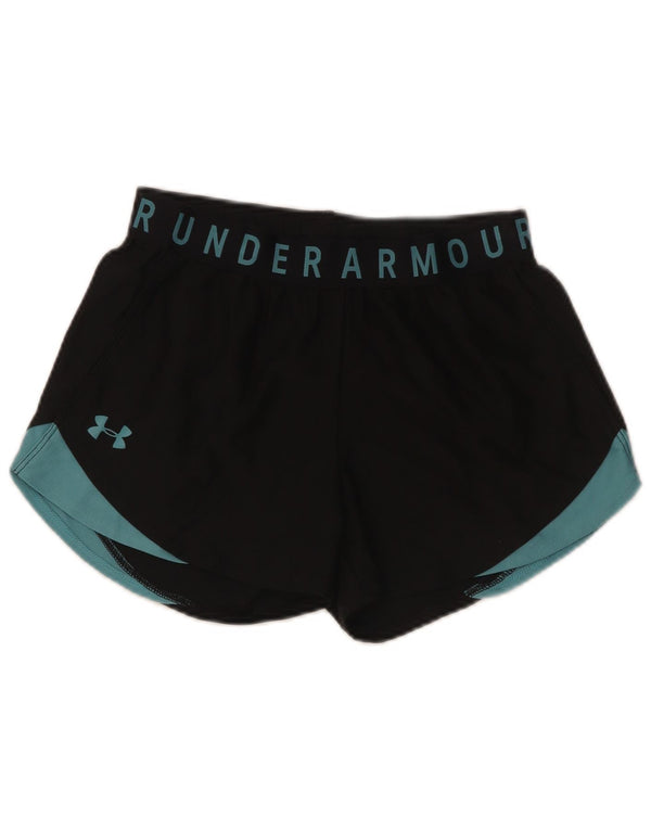 Under Armour Short de Sport Heat Gear Femme UK 6 XS Noir Colorblock