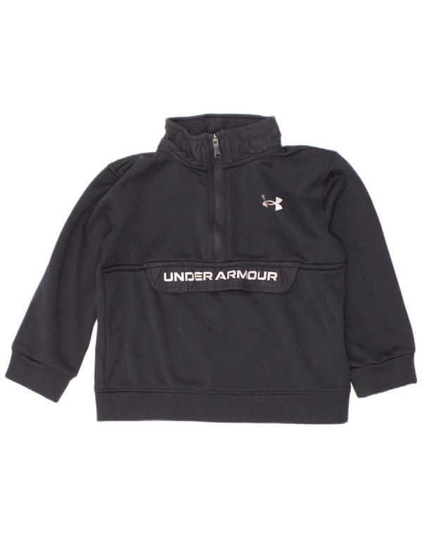 Under Armour Sweat-shirt graphique à col zippé pour garçon 2-3 ans Noir