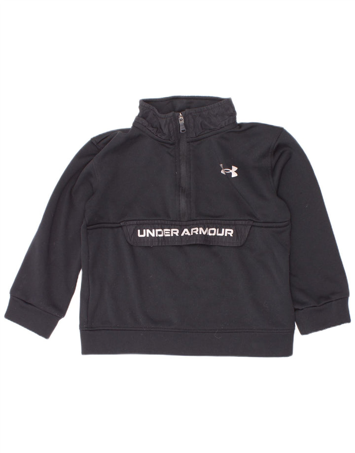 Under Armour Sweat-shirt graphique à col zippé pour garçon 2-3 ans Noir