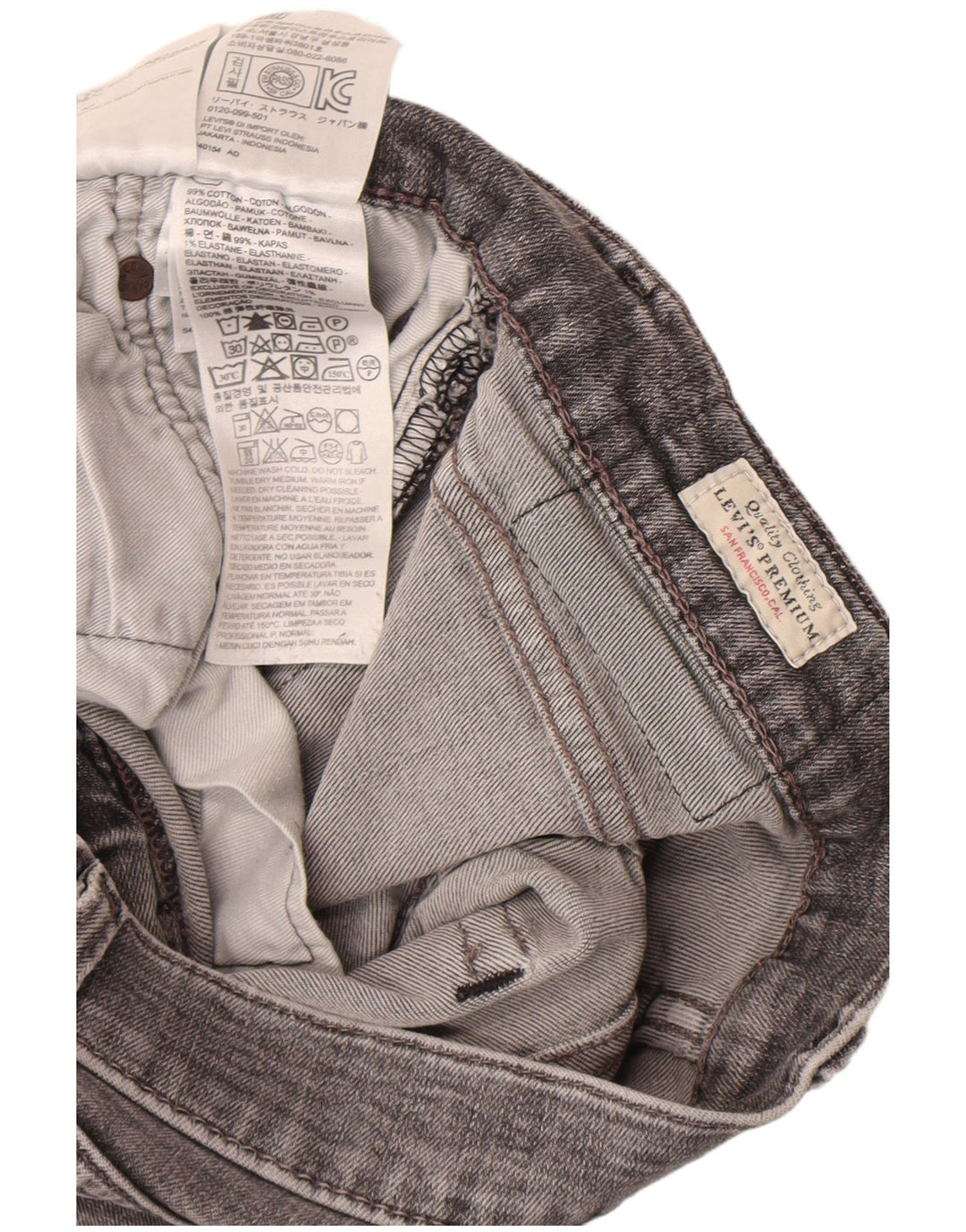 Levi's Jean Slim W32 L32 Homme Gris Coton