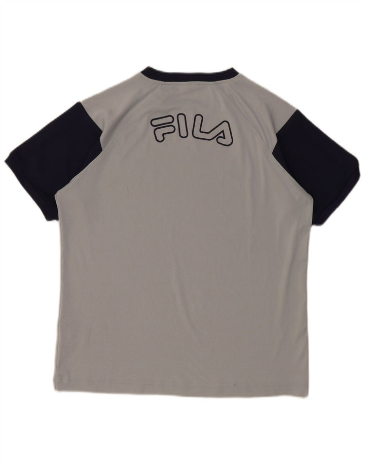 FILA T-shirt graphique pour garçon 11-12 ans Gris moyen Colourblock
