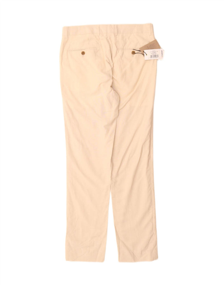 Farah Pantalon de Costume Droit Homme W30 L32 Beige Polyester