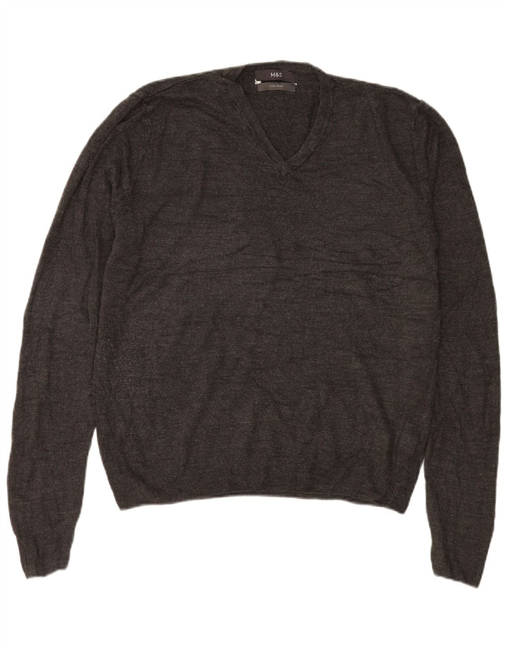 Marks & Spencer Pull col V pour homme en acrylique gris Taille L
