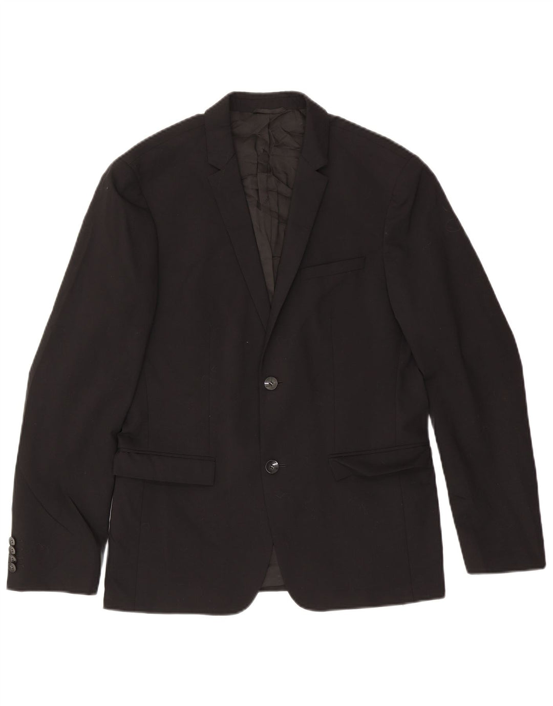CALVIN KLEIN Veste Blazer 2 Boutons Homme IT 48 Laine Noir Moyen