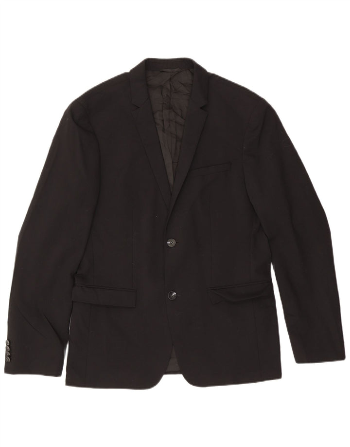 CALVIN KLEIN Veste Blazer 2 Boutons Homme IT 48 Laine Noir Moyen
