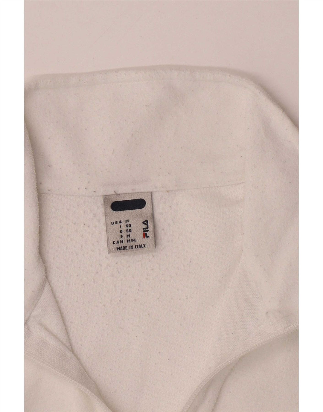 Fila Pull polaire à col zippé pour homme IT 50 Blanc moyen