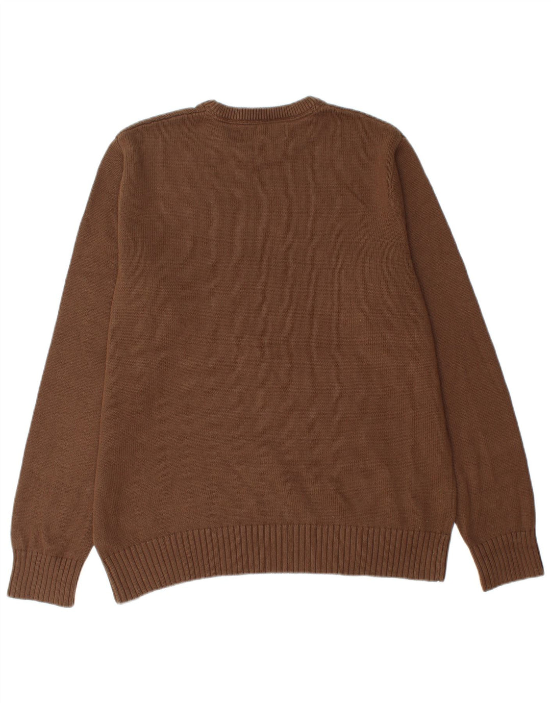 Eddie Bauer Pull à col rond pour homme en coton marron Taille L