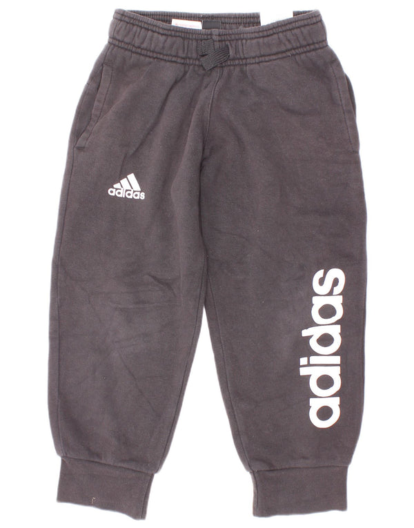 Adidas Pantalon de survêtement graphique pour garçon 4-5 ans en coton noir