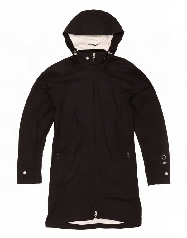 Eddie Bauer Manteau imperméable à capuche pour femme UK 16 Large Noir Nylon