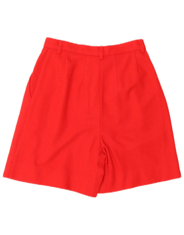 BENETTON Short décontracté taille haute pour femme IT 40 Small W24 laine rouge