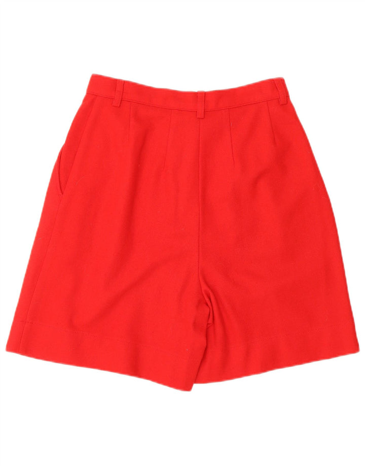 BENETTON Short décontracté taille haute pour femme IT 40 Small W24 laine rouge