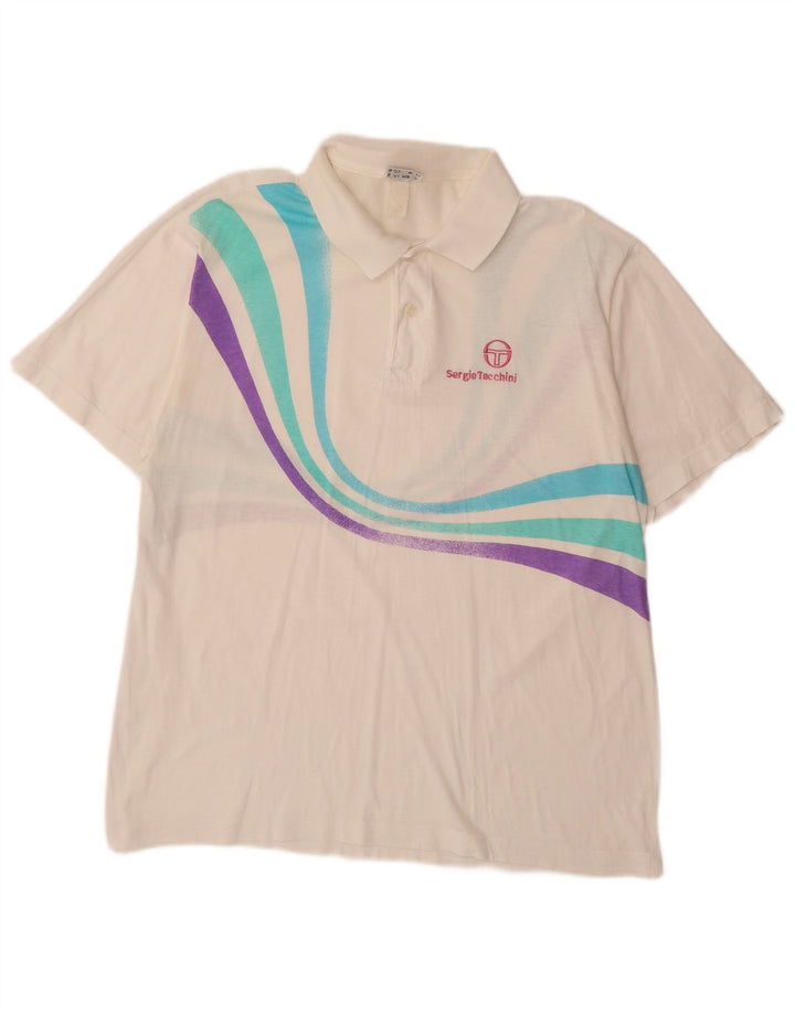 SERGIO TACCHINI Polo Homme EU 52 Grand Blanc Rayé
