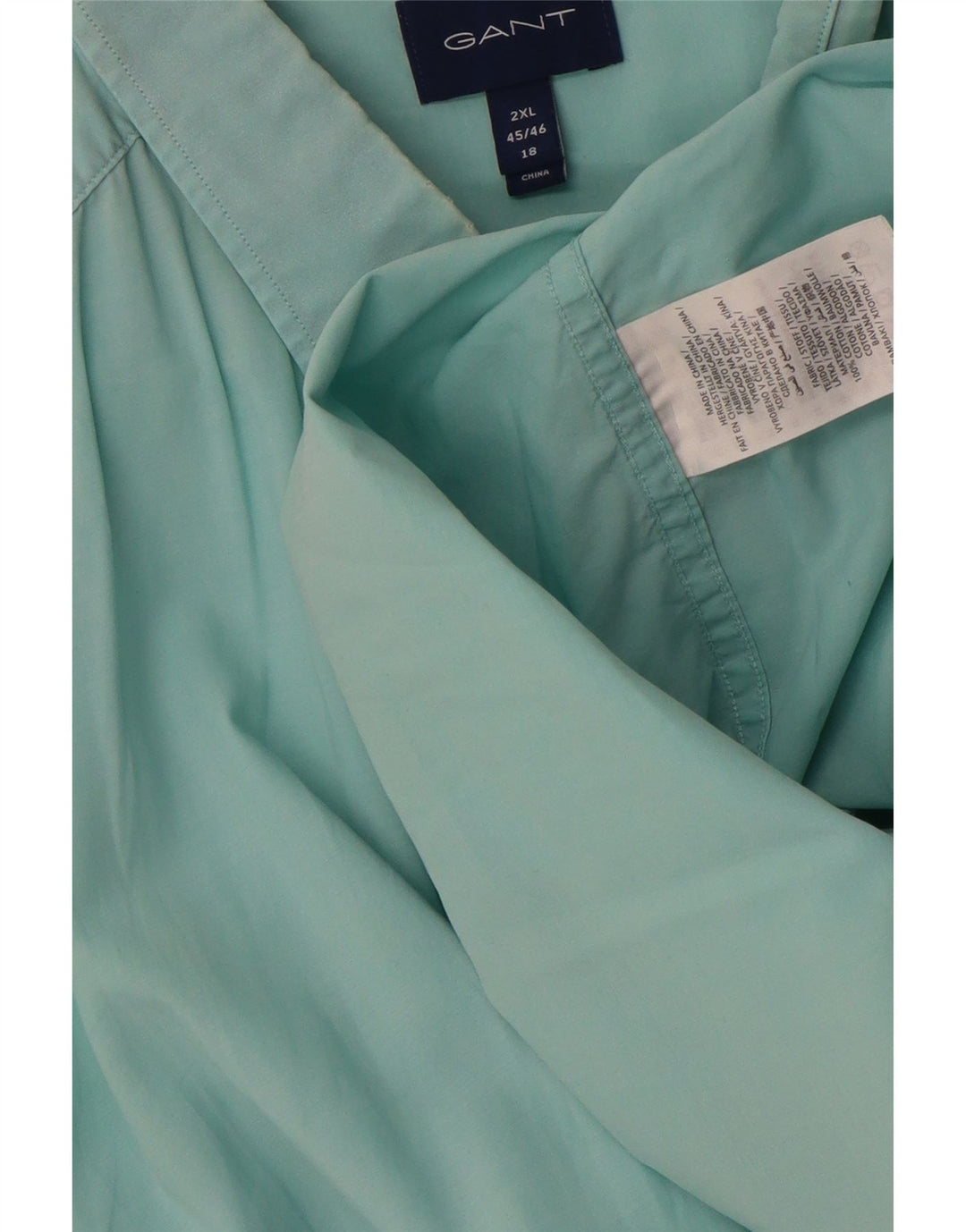 GANT Chemise à manches courtes pour homme Taille 45/46 18 2XL Turquoise Coton