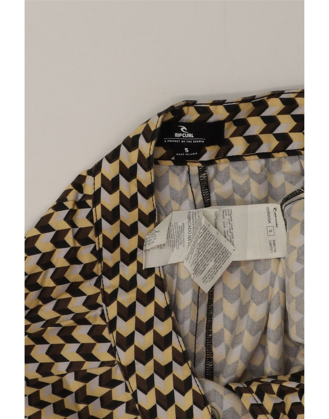 Rip Curl Mini-jupe Femme Small W28 Lyocell Géométrique Multicolore