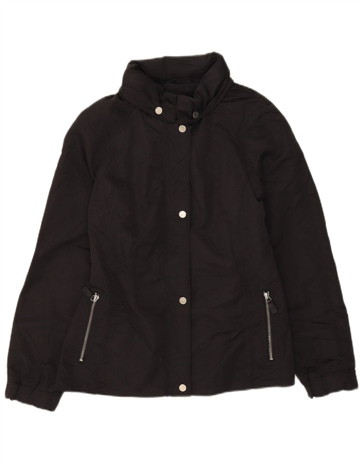 Massimo Dutti Veste coupe-vent à capuche pour femme UK 14 Medium Noir Polyester