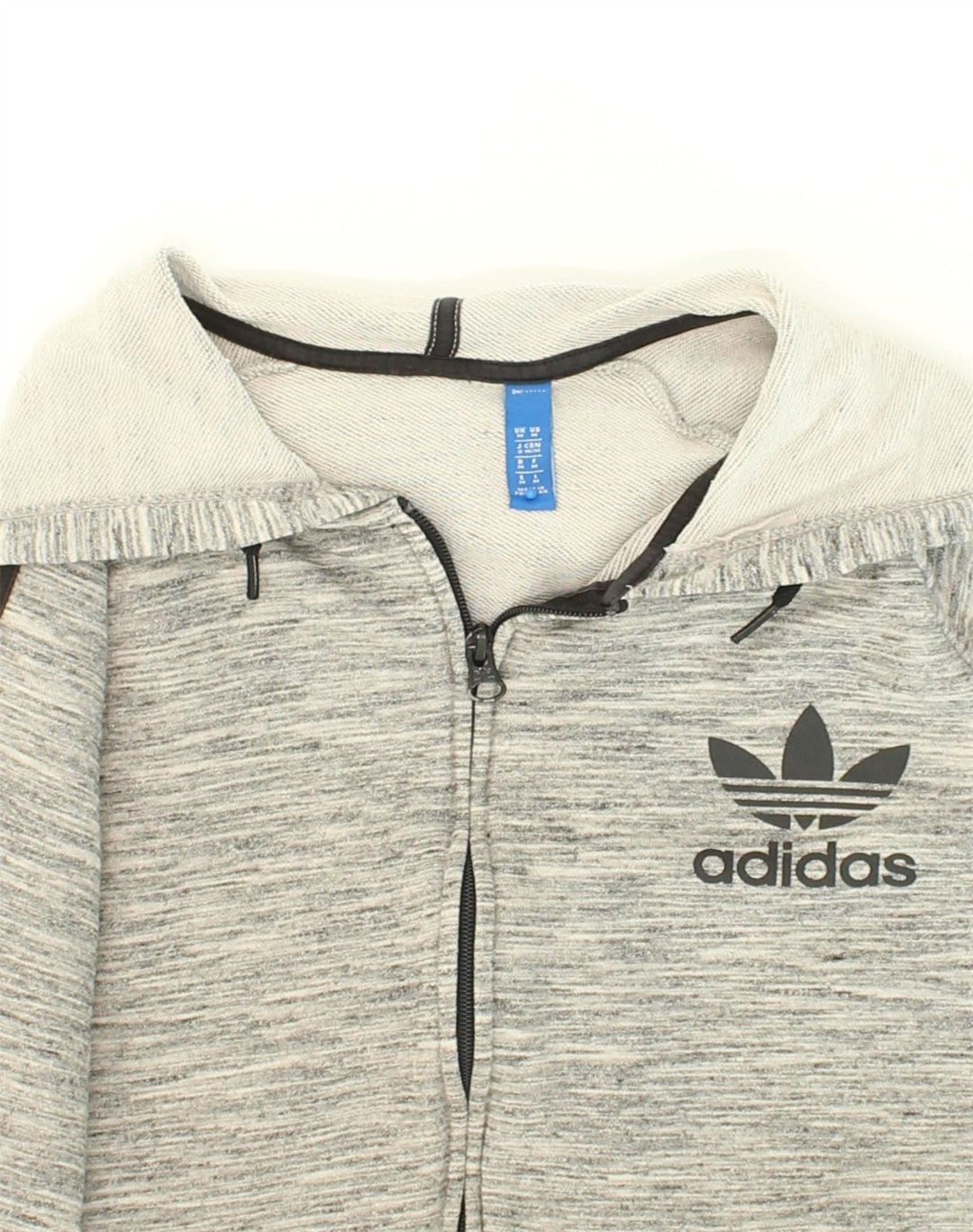 ADIDAS Pull à capuche zippé pour homme en coton gris moyen