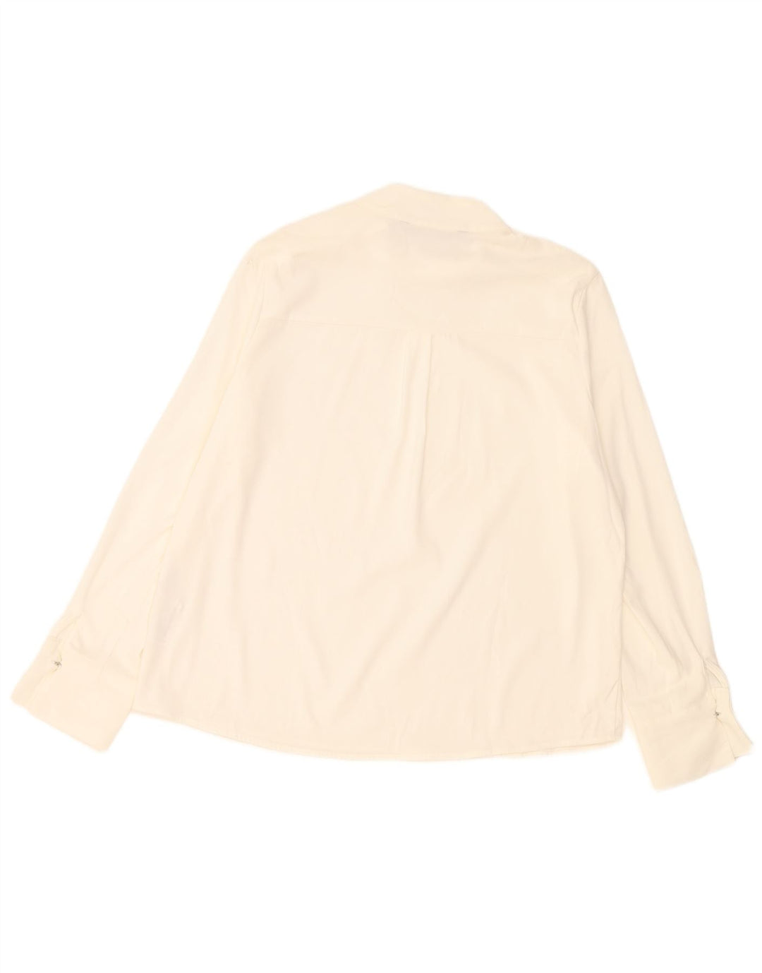 Zara Chemisier régulier à manches longues pour femme UK 14 Large Blanc Polyester