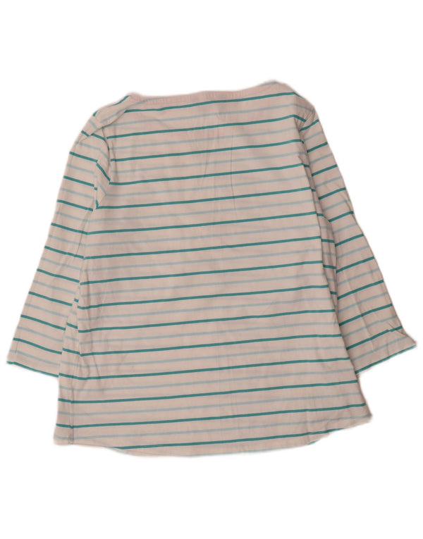 Crew Clothing Haut à manches 3/4 pour femme UK 16 Grand coton rayé blanc