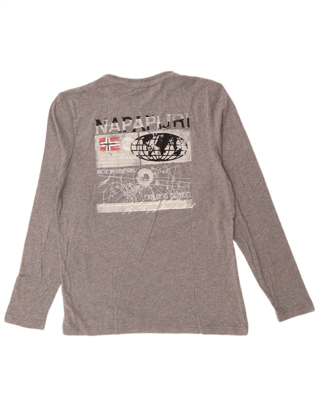 NAPAPIJRI Haut Graphique Manches Longues Homme Gris Moyen