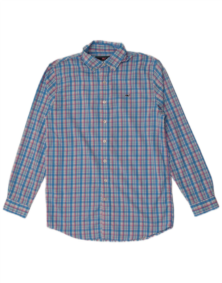 Vineyard Vines Chemise Garçon 15-16 ans XL Bleu Carreaux Nylon