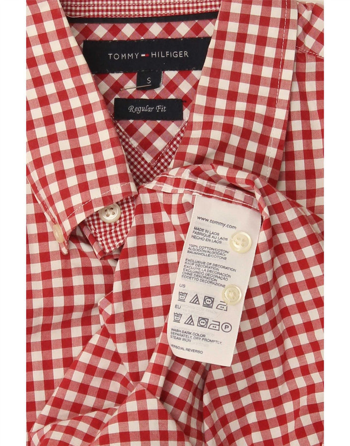 Tommy Hilfiger Chemise coupe classique pour homme en coton vichy rouge petit