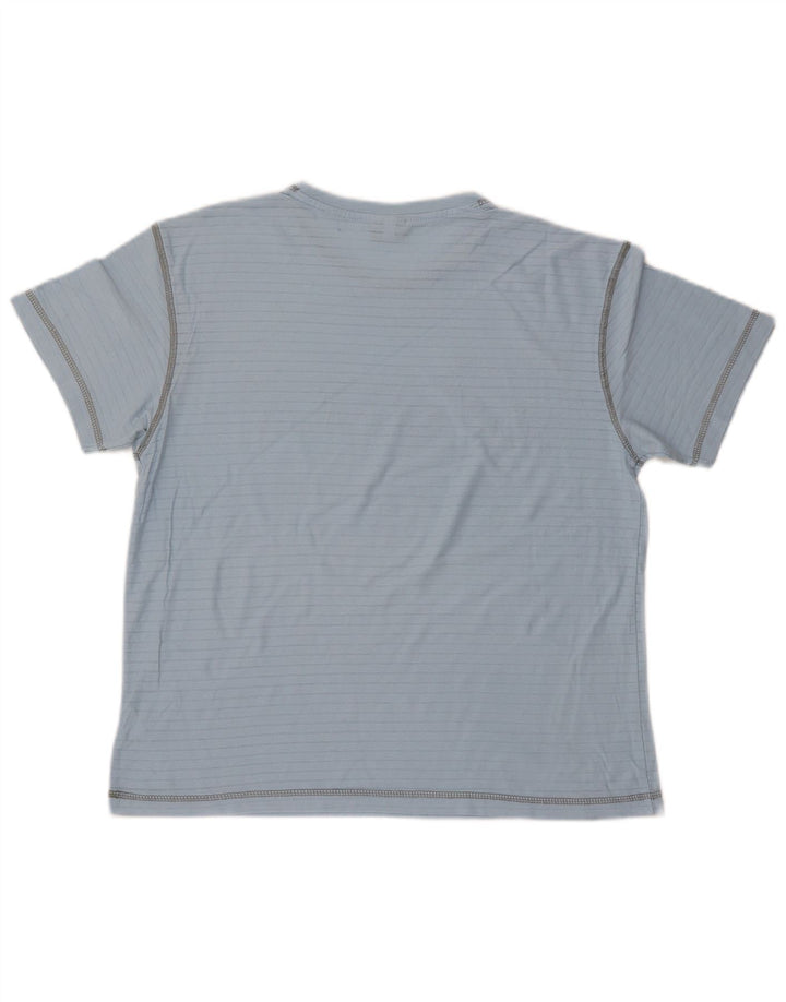 ASICS T-shirt graphique pour femme UK 14 en coton à fines rayures bleu moyen