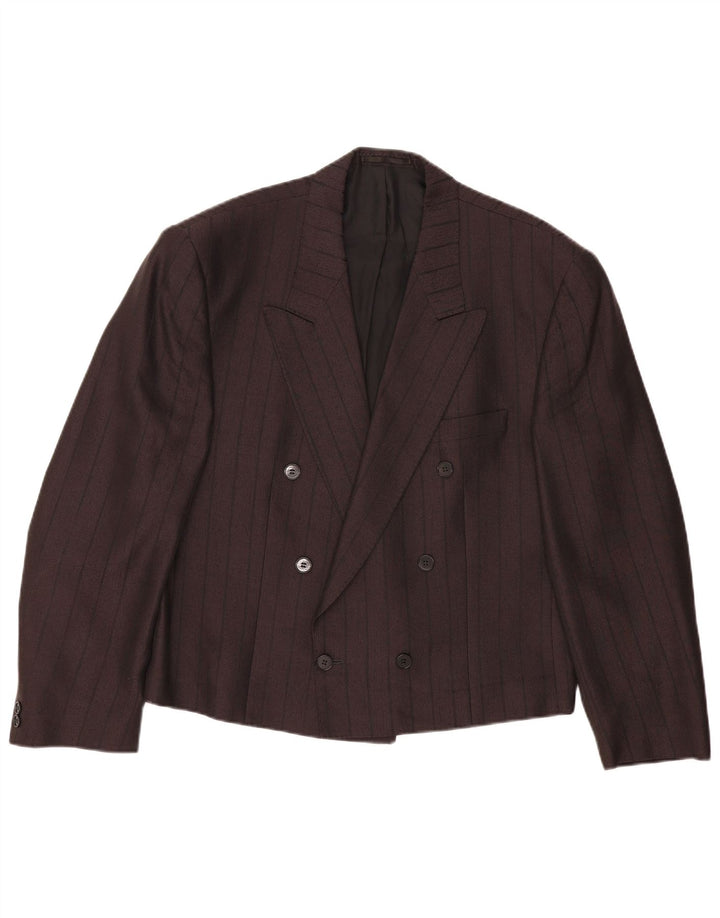 Ferkinghoff Veste blazer double boutonnage pour femme UK 20 2XL Gris à fines rayures