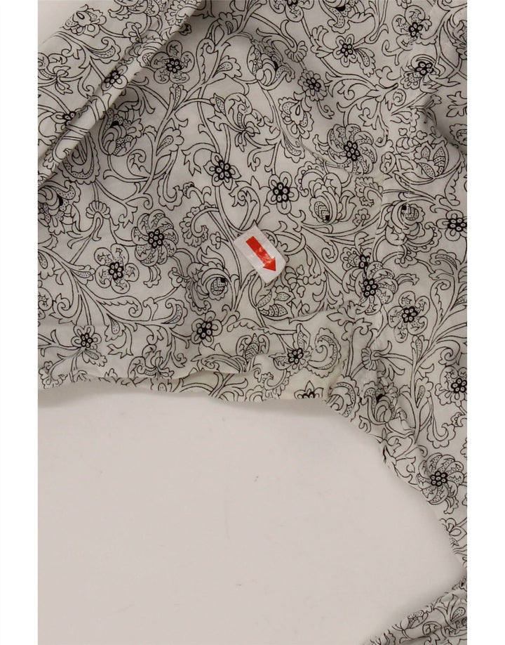 TED BAKER Chemise Homme Taille 3 Coton Floral Blanc Moyen