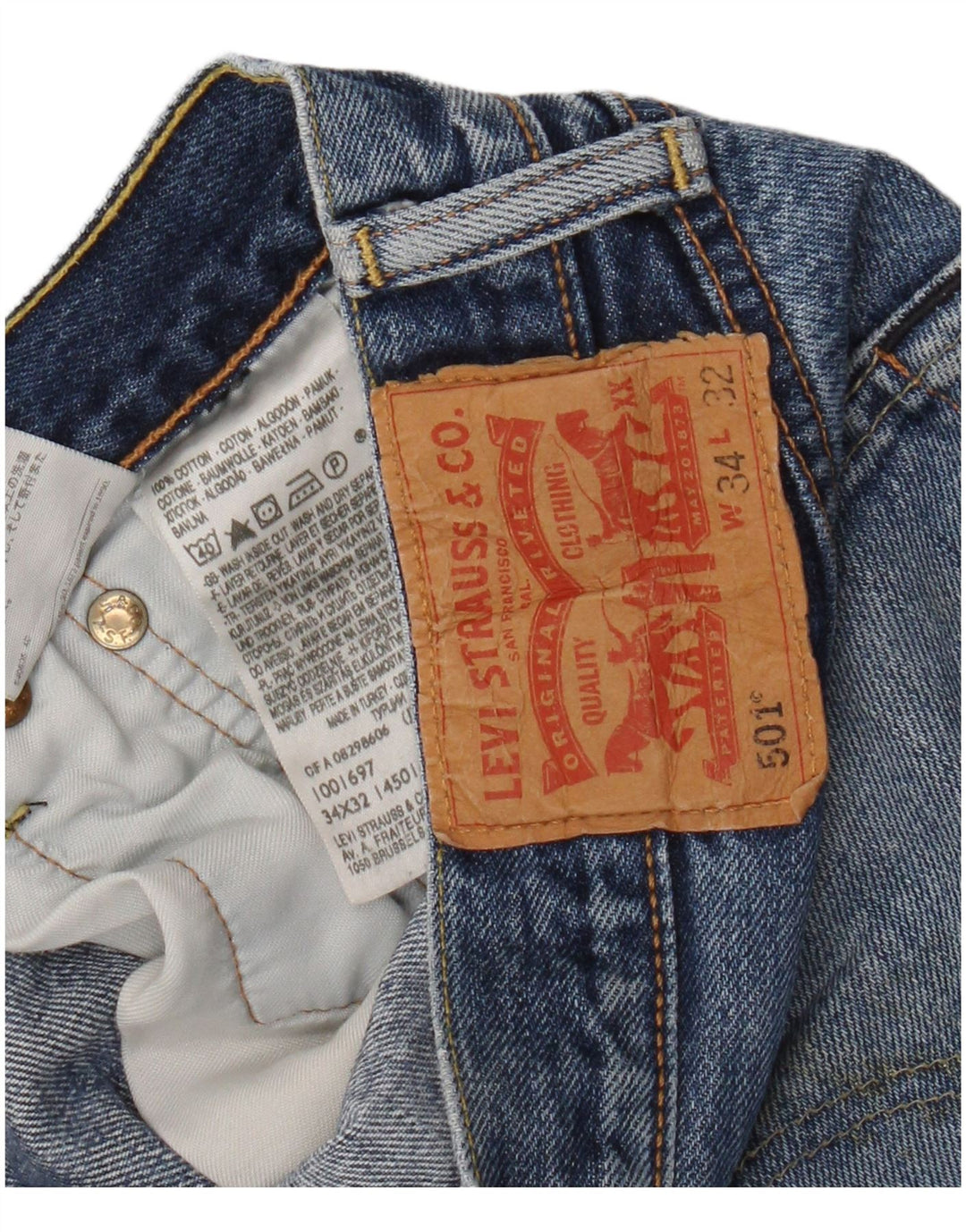 Levi's Jean Droit 501 Homme Bleu W34 L32 Coton