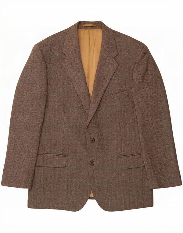 Magee Veste blazer à 2 boutons pour homme UK 46 3XL Gris à chevrons Laine vierge
