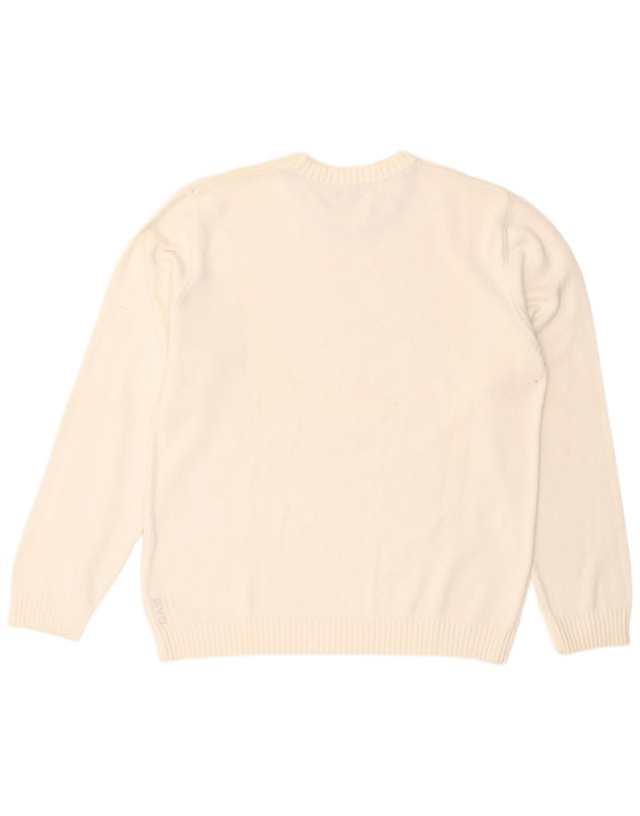Gas Pull à col rond pour homme 2XL en coton blanc