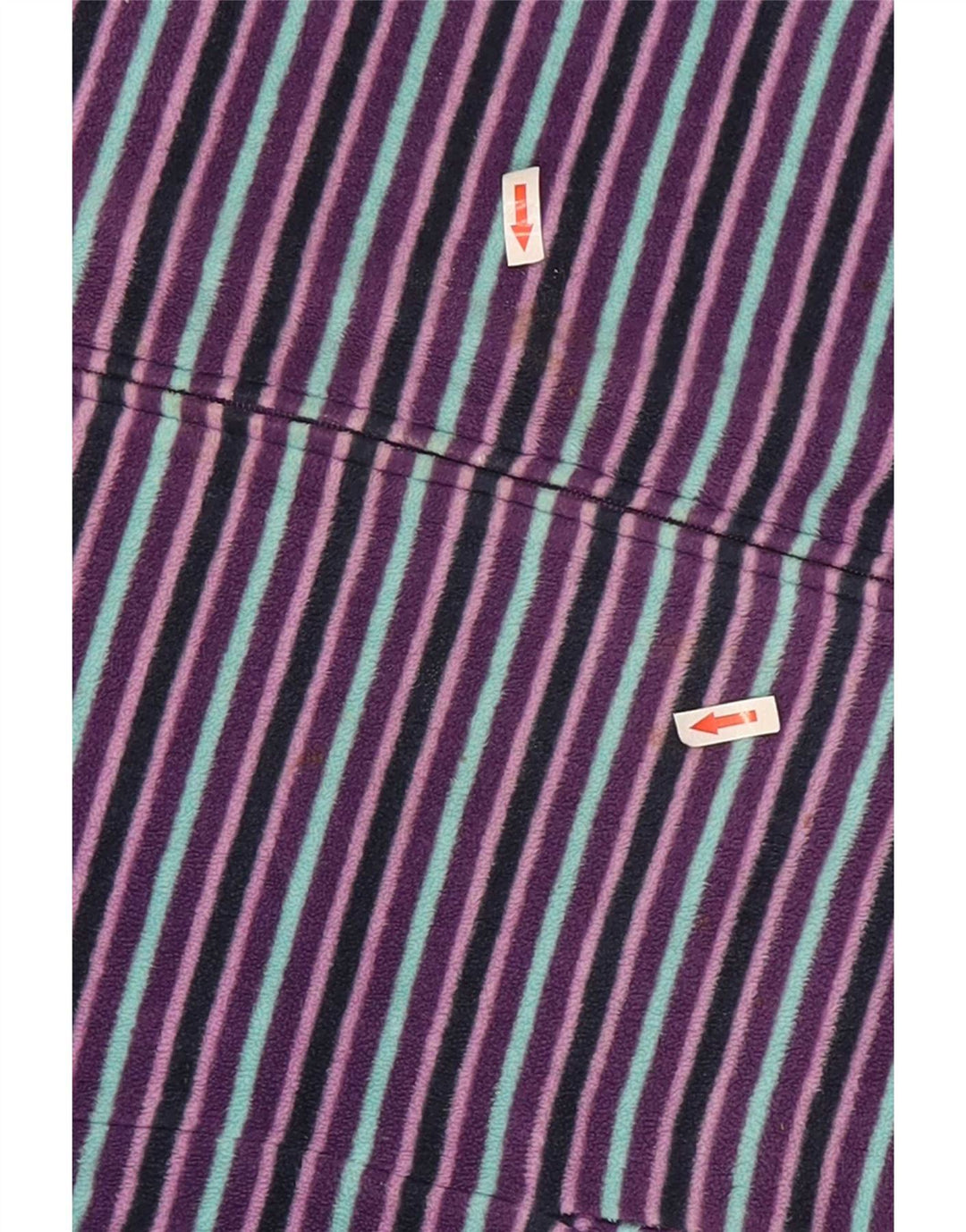Marks & Spencer Veste Polaire Femme UK 22 2XL Violet Rayé Polyester
