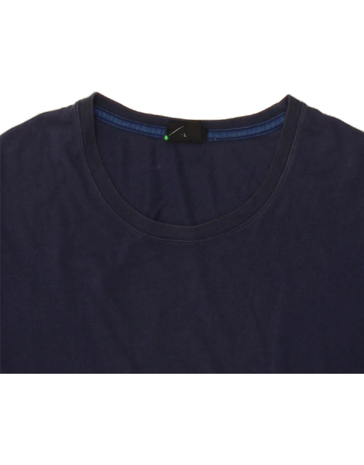 HUGO BOSS Mens T-Shirt Large Navy Blue Cotton Vintage Hugo Boss and Second-Hand Hugo Boss from Messina Hembry 