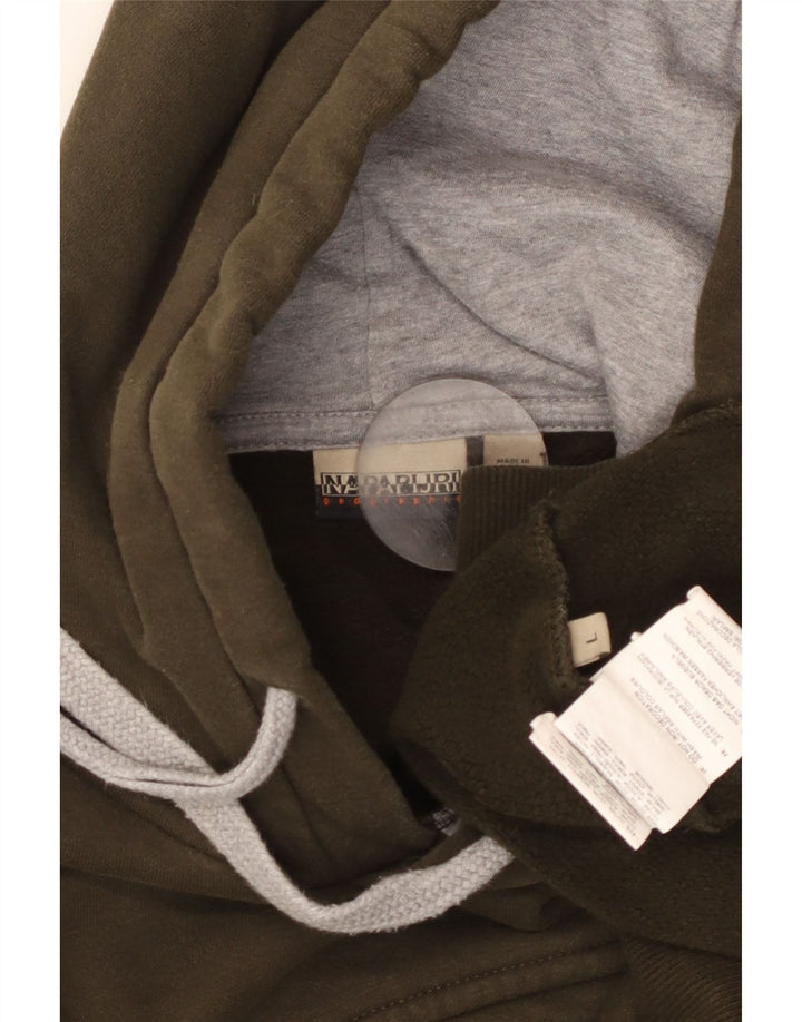 NAPAPIJRI Pull à capuche graphique géographique pour homme, grand, kaki, en coton