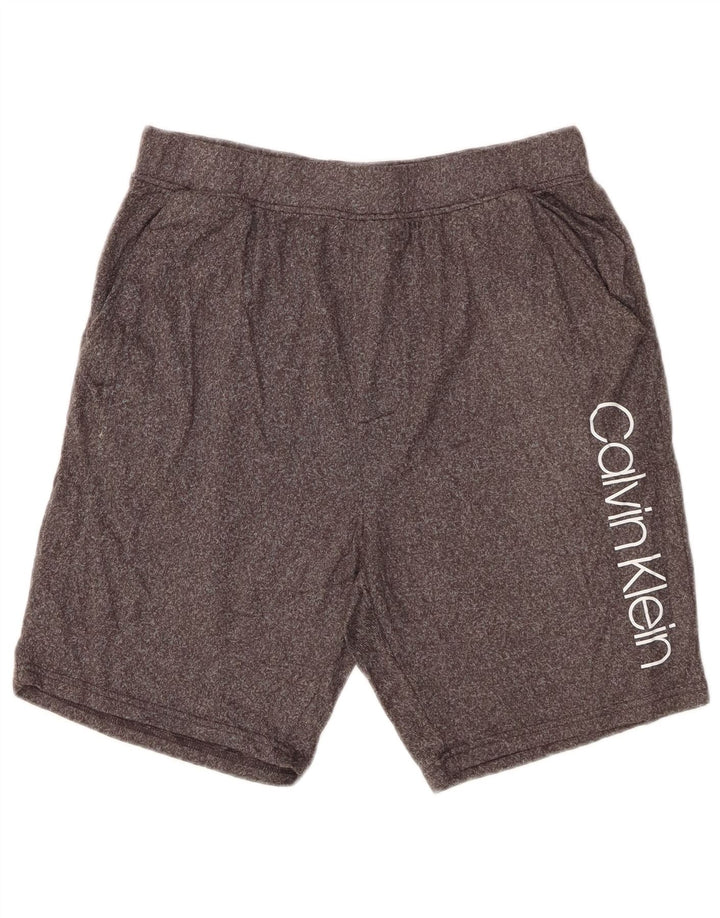 CALVIN KLEIN Short de Sport Graphique Homme Gris Moyen Moucheté Polyester