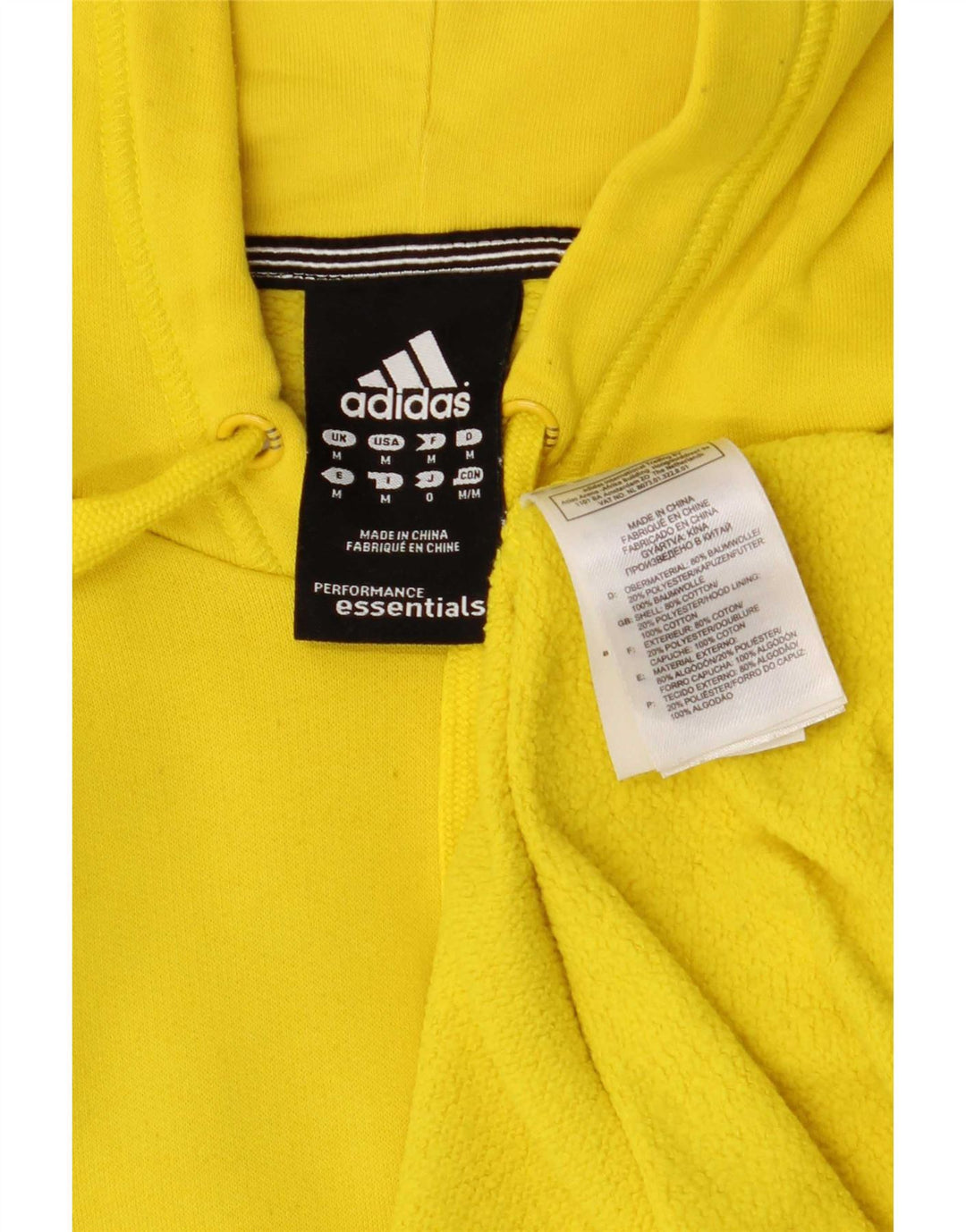 Adidas Pull à capuche graphique pour homme Jaune moyen Polyester