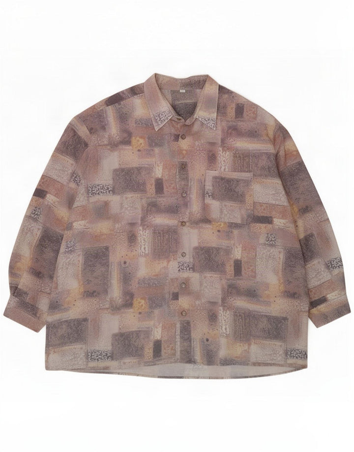 Chemise vintage à motif abstrait pour homme Taille 48 3XL Multicolore