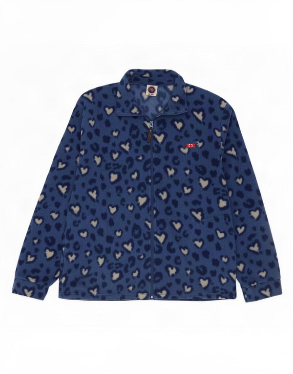 Canada Logan Veste polaire pour femme UK 22 3XL Bleu Imprimé animal Polyester