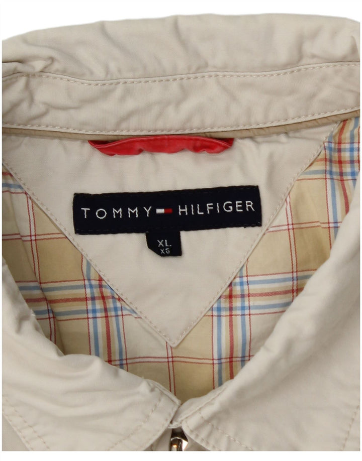 TOMMY HILFIGER Veste Bomber Homme UK 42 XL Coton Blanc
