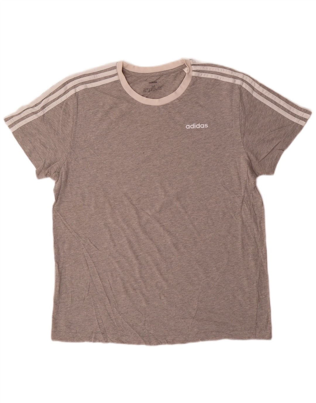 Adidas T-Shirt Femme Top UK 12/14 Gris Moyen Coton