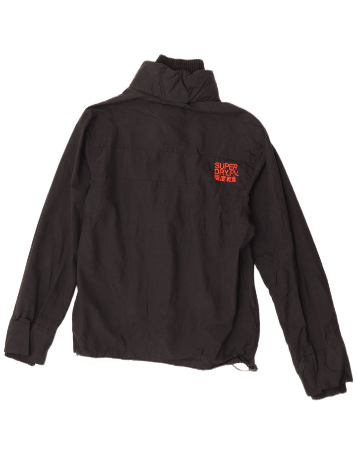 Superdry Veste de Pluie Femme UK 16 Large Noir Nylon