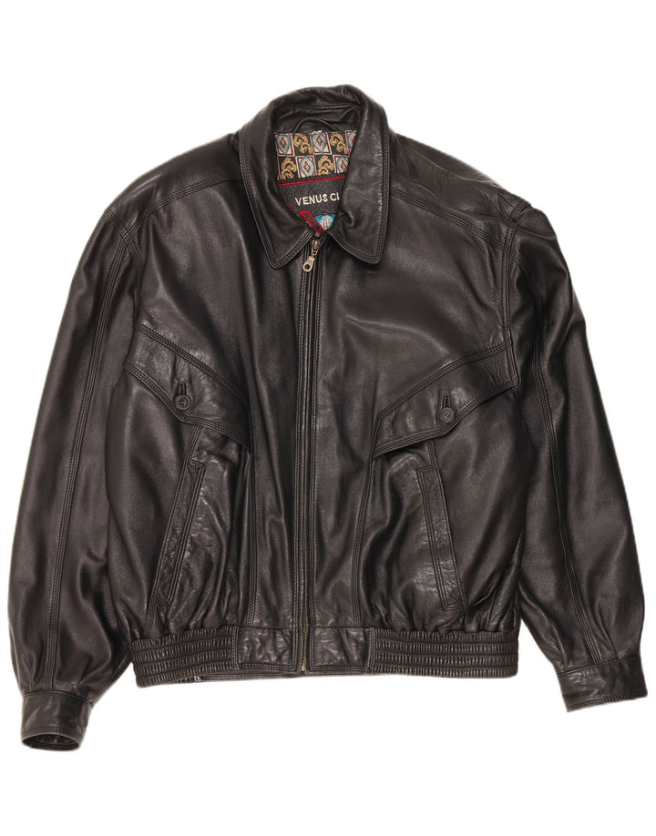 Veste en cuir homme vintage IT 56 3XL Cuir noir