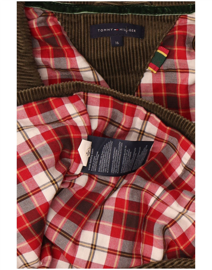 Tommy Hilfiger Veste blazer en velours côtelé à 2 boutons pour garçon 15-16 ans Kaki