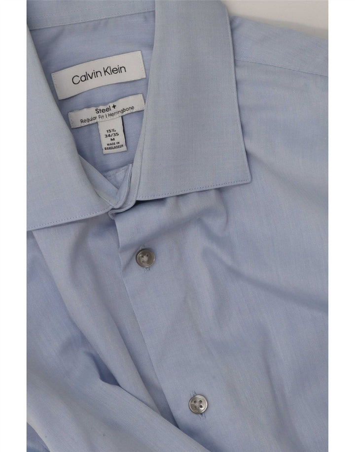 Calvin Klein Chemise coupe régulière pour homme Taille 15 1/2 Chevrons bleu moyen